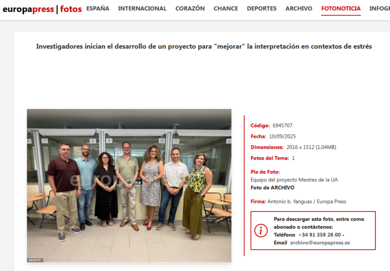 Investigadores inician el desarrollo de un proyecto para «mejorar» la interpretación en contextos de estrés